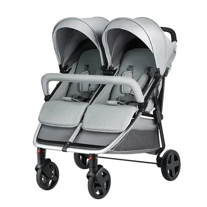 Poussette Double Grise