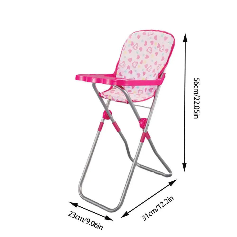 Doll Stroller Foldable For Toddlers 1-3 Realistic Accessories With Comfortable Hand Grip Baby Bear