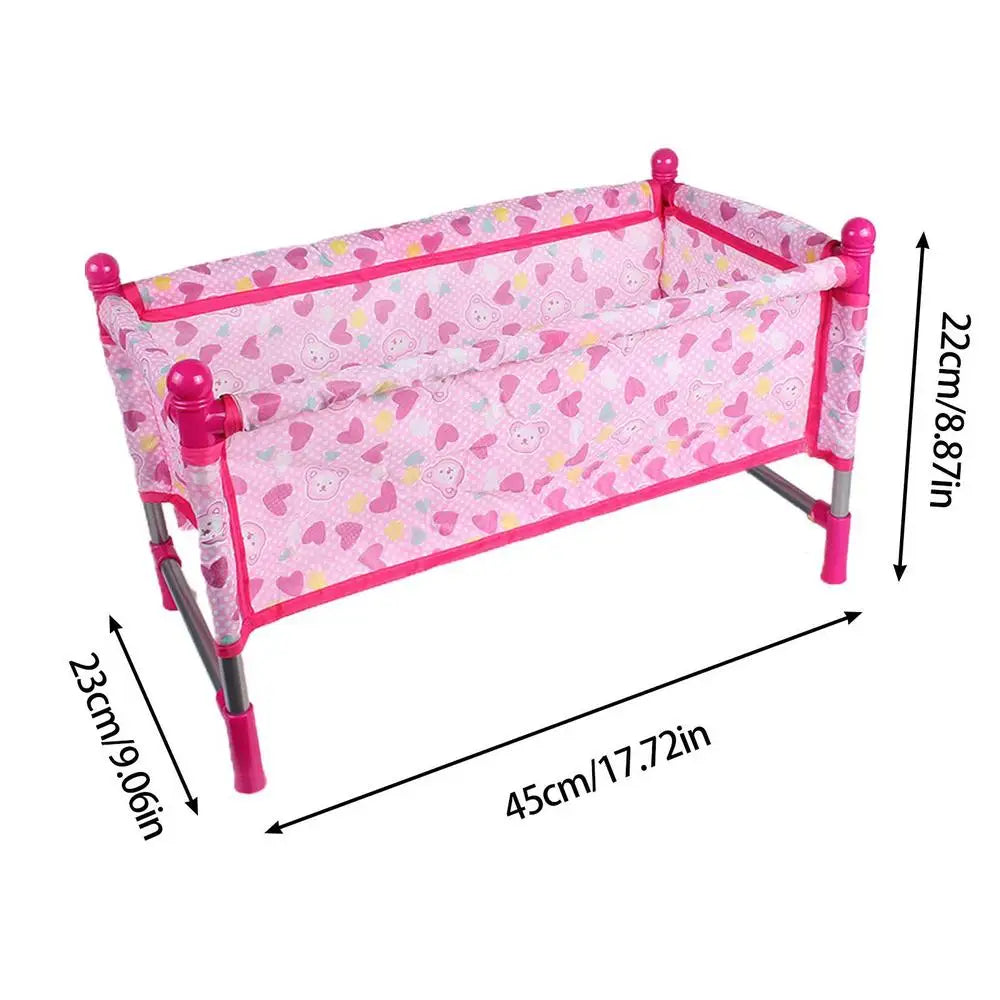 Doll Stroller Foldable For Toddlers 1-3 Realistic Accessories With Comfortable Hand Grip Baby Bear